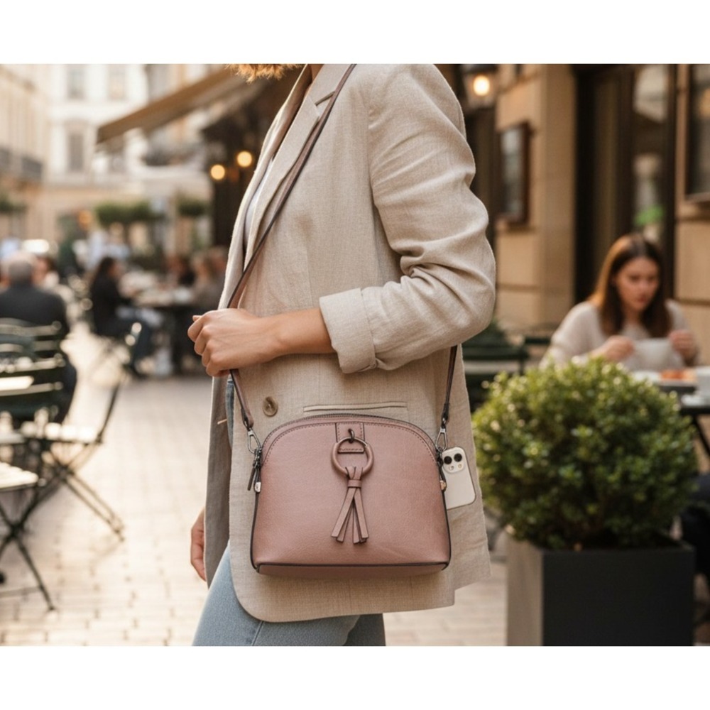 Sam & Hadley Cross Body Shoulder Purse Bag ‎  Med Brown Tassel Brown